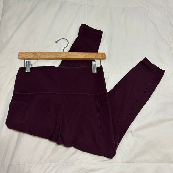Athleta Salutation Stash Pocket II 7/8 Tight Leggings Burgundy Spiced Cabernet M - Picture 2 of 9